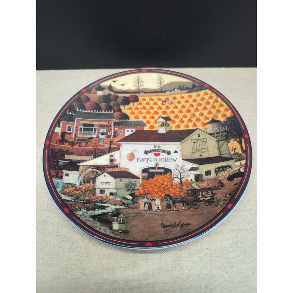 1993 The Bradford Exchange The Pumpkin Hollow Emporium Charles Wysocki Plate
